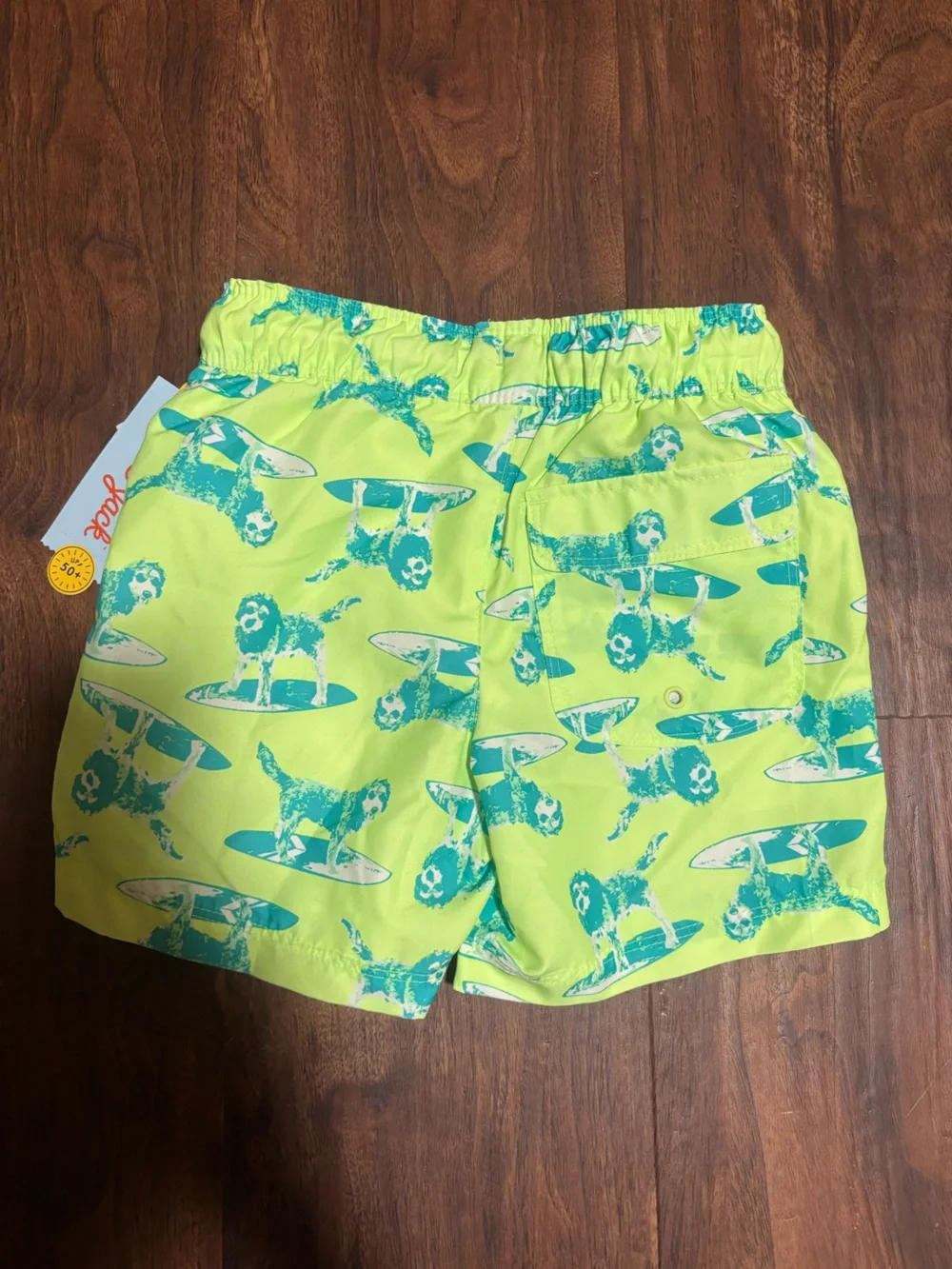 Cat & Jack Boys' Surfing Dog Trunk Swim Shorts - Lime Green